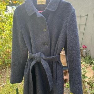 Women's Vintage Navy Wool Coat